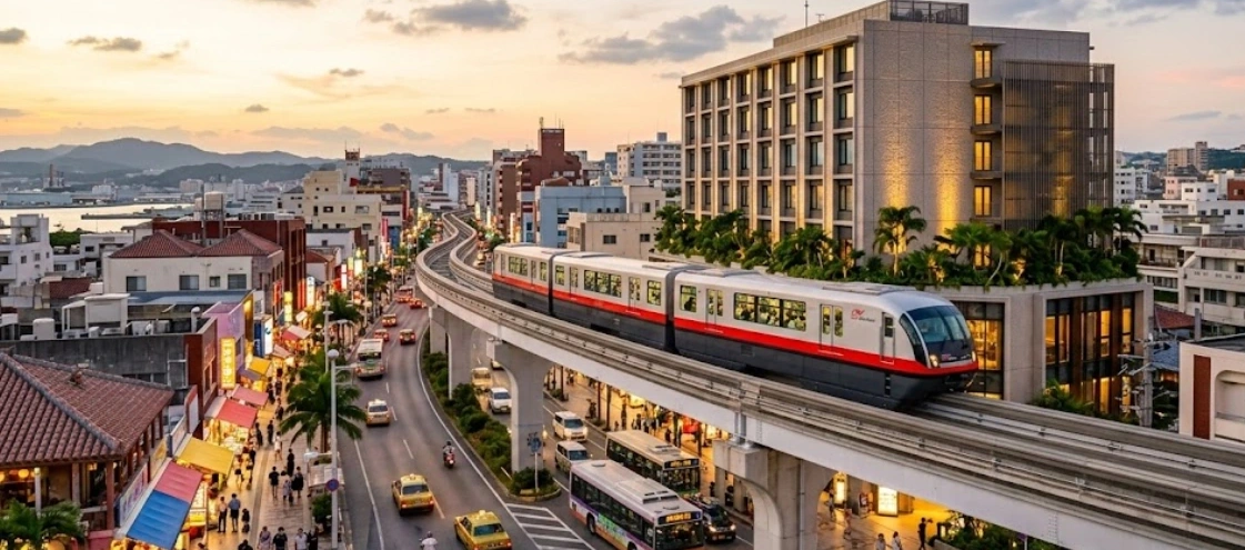 오키나와 국제거리 호텔 이동 가이드 나하 공항 심야 1