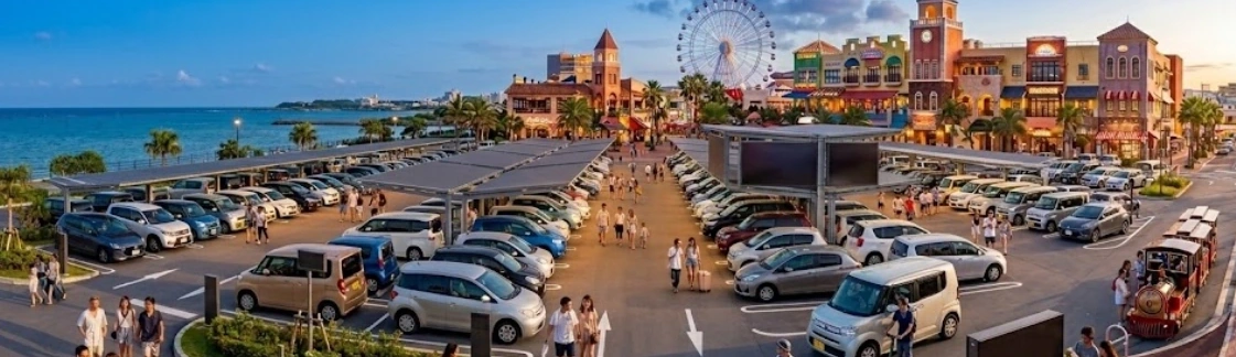 아메리칸빌리지 주차장 선점 및 효율적인 공간 분석 - 오키나와 렌터카 드라이브 코스 추천, 국도 58호선 타고 아메리칸빌리지 가는 길과 휴게소 정보 실전 가이드