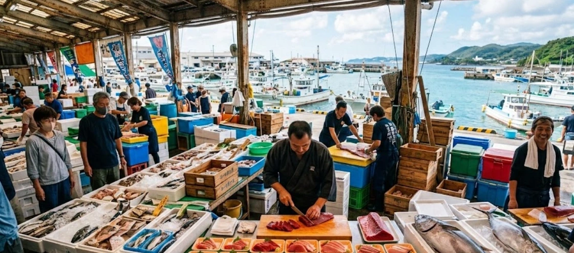 이토만 수산시장 참치회 및 로컬 해산물 덮밥 시식기 1