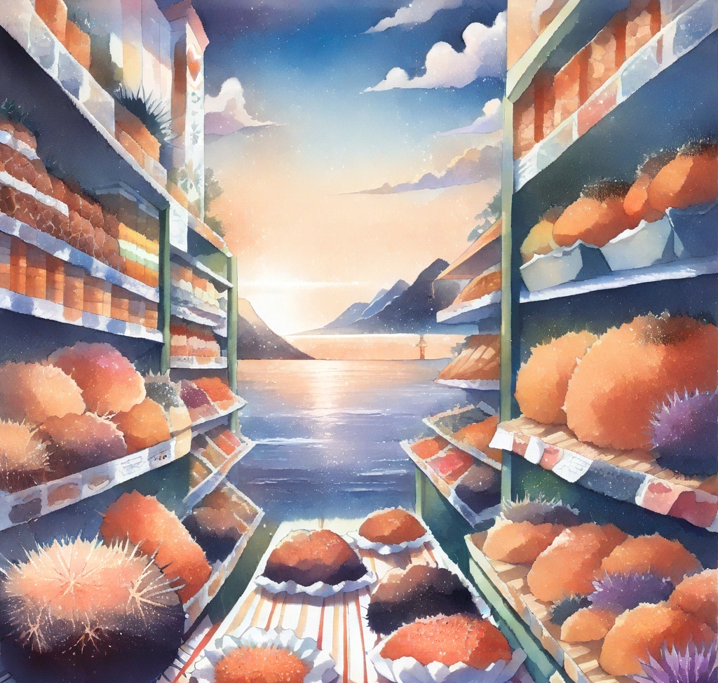 이온몰 럭키 마트 삿포로 장보기 꿀팁: 기념품 샵보다 훨씬 저렴하게 쇼핑하는 기술 공개 - 홋카이도산 대형 가리비와 성게알이 가득 담긴 럭키 마트의 신선 식품 코너와 화려한 마블링의 와규 패키지