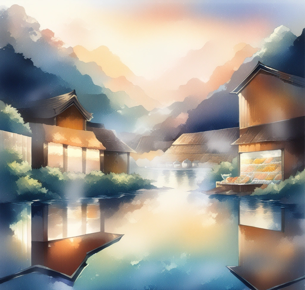 부모님과 함께하는 삿포로 효도 여행 후기 - 노보리베츠 다이이치 타키모토칸 숙박의 가치 - 따스한 조명이 켜진 노보리베츠 온천 거리의 저녁 풍경과 김이 모락모락 나는 현지 간식 상점들의 활기찬 모습
