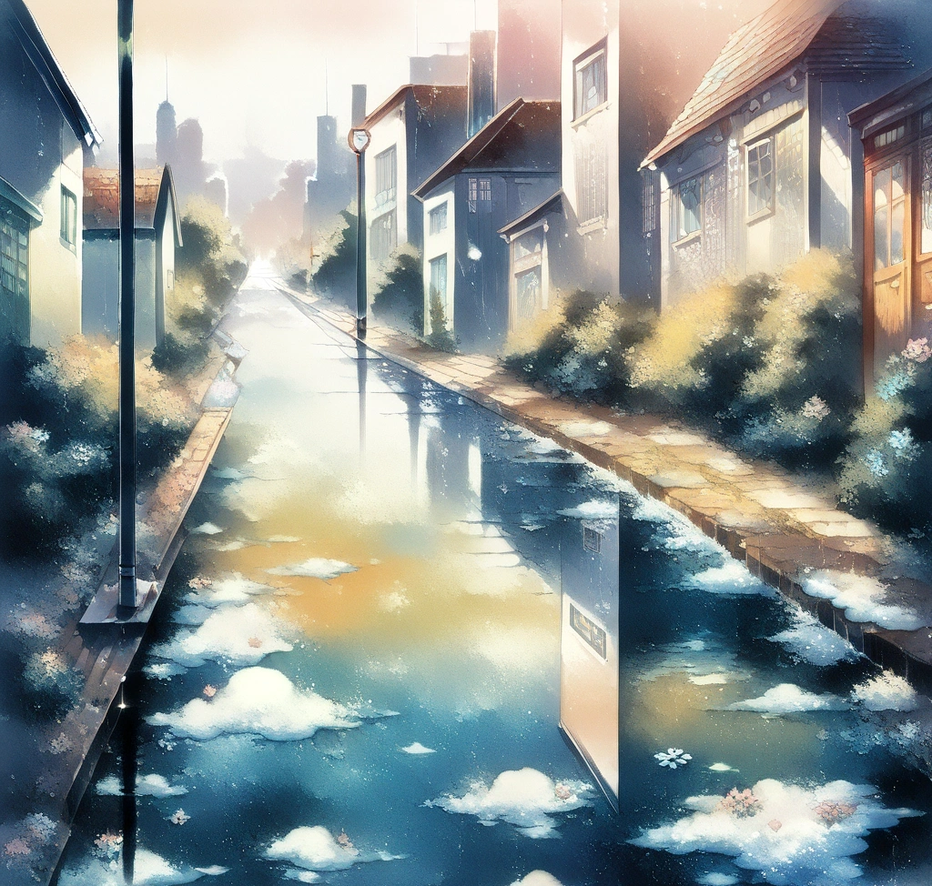 sapporo march weather detailed depiction of soggy streets 1