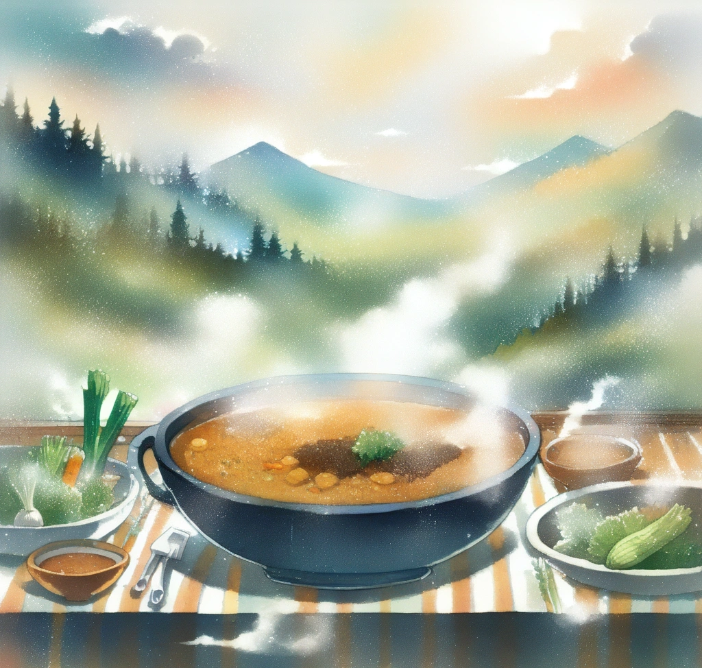 비 오는 날 삿포로 여행 플랜? 지하보도로 연결된 박물관과 쇼핑몰 완벽 루트 가이드 필독 - 따뜻한 김이 모락모락 피어오르는 삿포로 특유의 스프카레와 신선한 홋카이도산 야채들이 가득 담긴 테이블 세팅