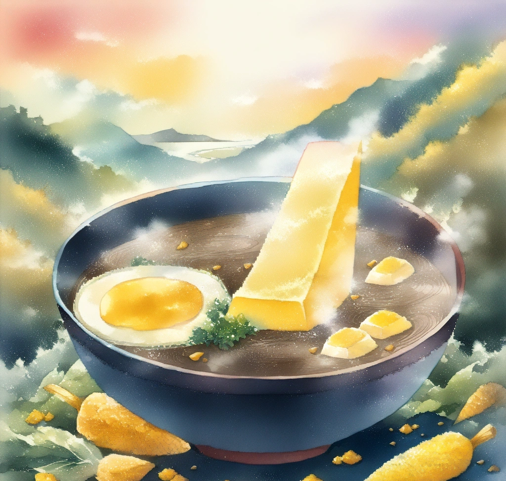 김이 모락모락 나는 진한 갈색의 미소 라멘 육수 위에 신선한 버터 한 조각과 노란 옥수수 알갱이가 탐스럽게 올라가 있는 클로즈업 사진 삿포로 원조 라멘 골목 vs 신 라멘 골목 비교, 미소 라멘의 성지는 어디일까? - 김이 모락모락 나는 진한 갈색의 미소 라멘 육수 위에 신선한 버터 한 조각과 노란 옥수수 알갱이가 탐스럽게 올라가 있는 클로즈업 사진