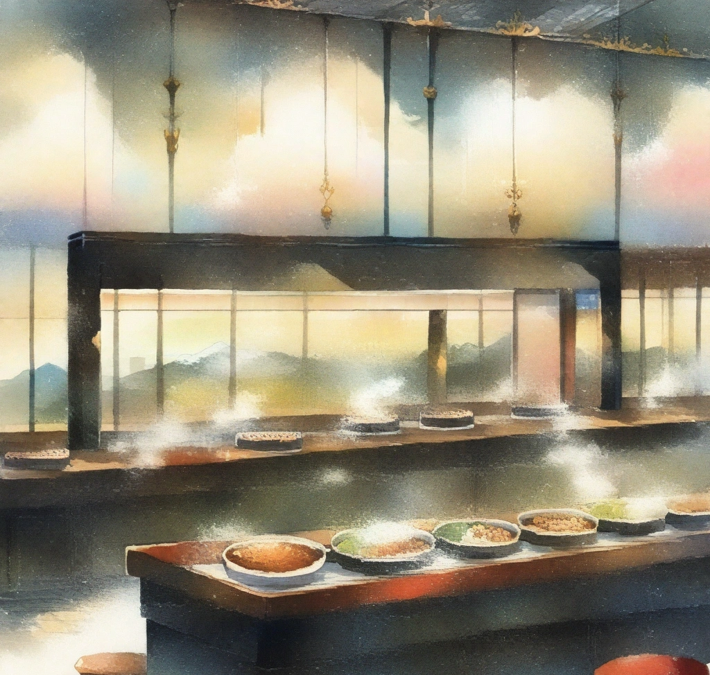 삿포로 스텔라 플레이스 6층 식당가의 세련된 인테리어와 김이 모락모락 나는 수프카레, 신선한 회전초밥이 차려진 테이블을 즐겁게 감상하는 여행객들의 모습 스텔라 플레이스 및 아피아 삿포로 쇼핑 정보! 일본 MZ세대 선호 브랜드와 위치 총정리 - 삿포로 스텔라 플레이스 6층 식당가의 세련된 인테리어와 김이 모락모락 나는 수프카레, 신선한 회전초밥이 차려진 테이블을 즐겁게 감상하는 여행객들의 모습
