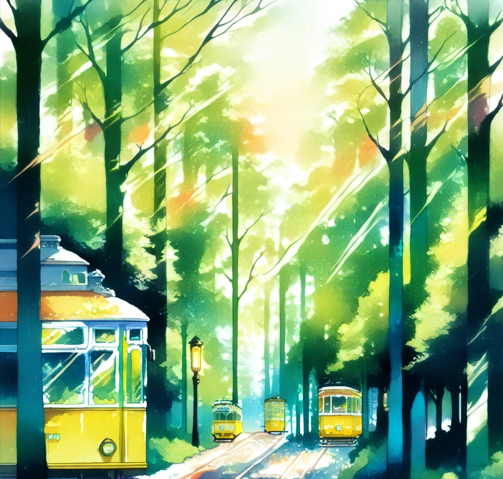 삿포로의 푸른 가로수 사이로 노란색 노면전차가 지나가는 평화로운 오후의 거리 풍경 삿포로 시내 노면전차 타는 법 및 구간 가이드 - 1일 승차권으로 즐기는 로컬 카페 순례 - 삿포로의 푸른 가로수 사이로 노란색 노면전차가 지나가는 평화로운 오후의 거리 풍경