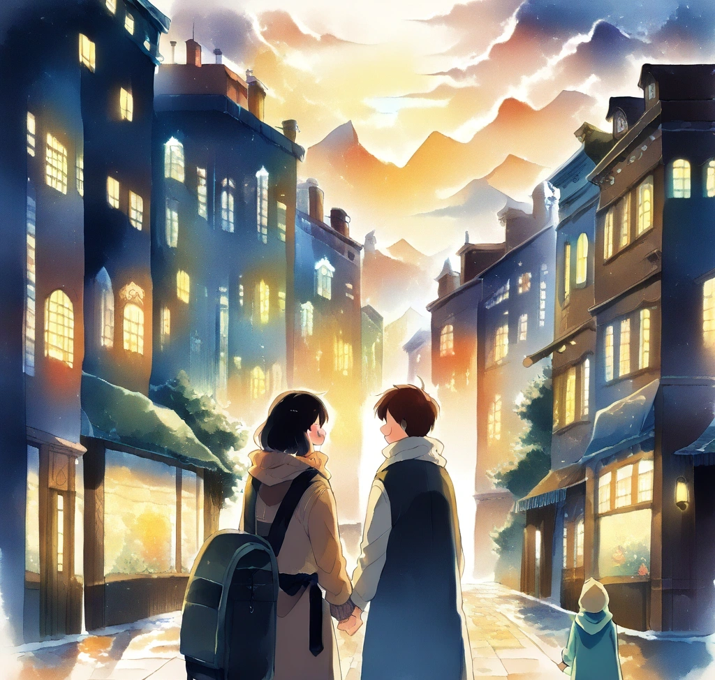 삿포로의 밤거리를 배경으로 따뜻한 조명이 켜진 식당 앞에서 미소 지으며 인사를 나누는 여행자와 현지 점원의 정겨운 모습 삿포로 여행 필수 일본어 회화와 에티켓: 식당 및 상점에서 바로 쓰는 표현 - 삿포로의 밤거리를 배경으로 따뜻한 조명이 켜진 식당 앞에서 미소 지으며 인사를 나누는 여행자와 현지 점원의 정겨운 모습