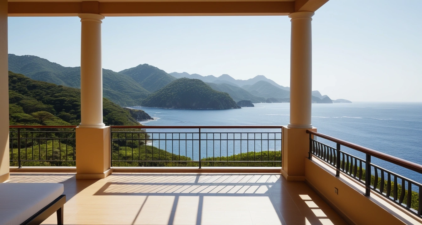 a pristine luxury hotel balcony overlook 1