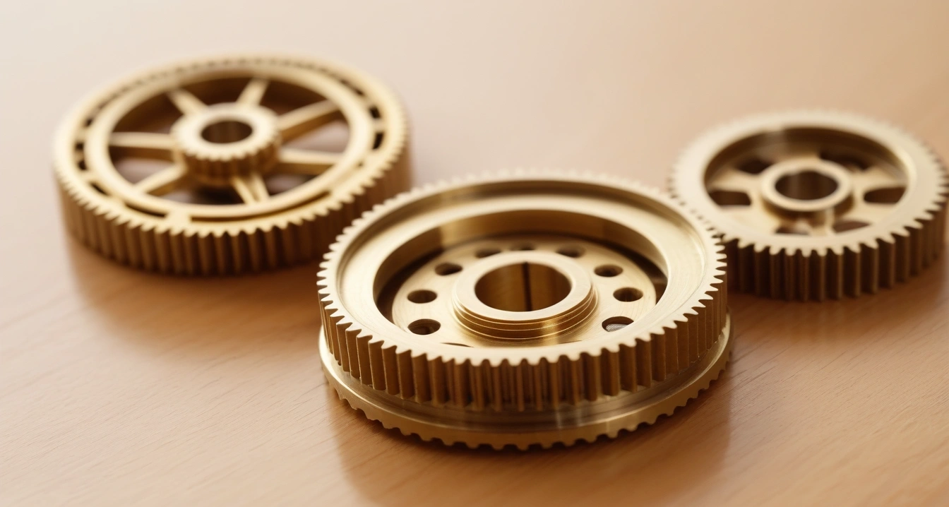 macro shot of intricate brass gear mecha 1