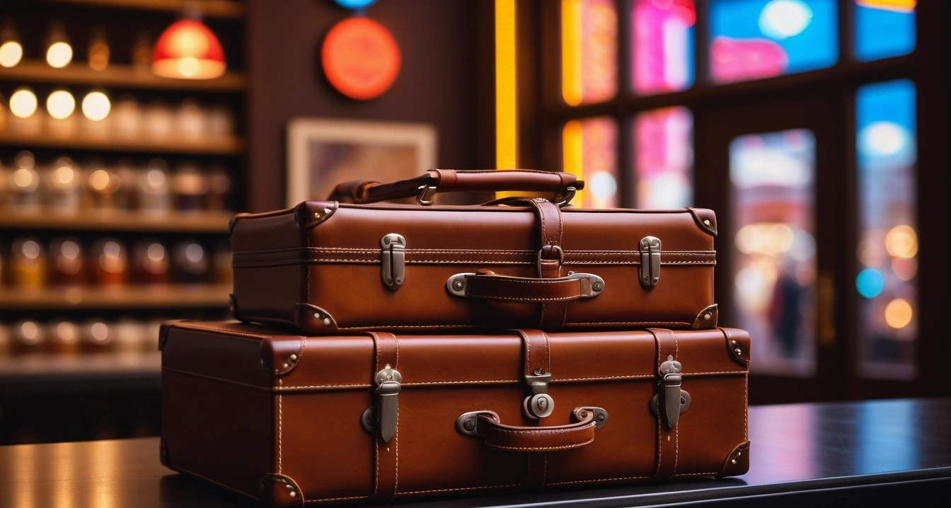a beautifully arranged a vintage leather 1