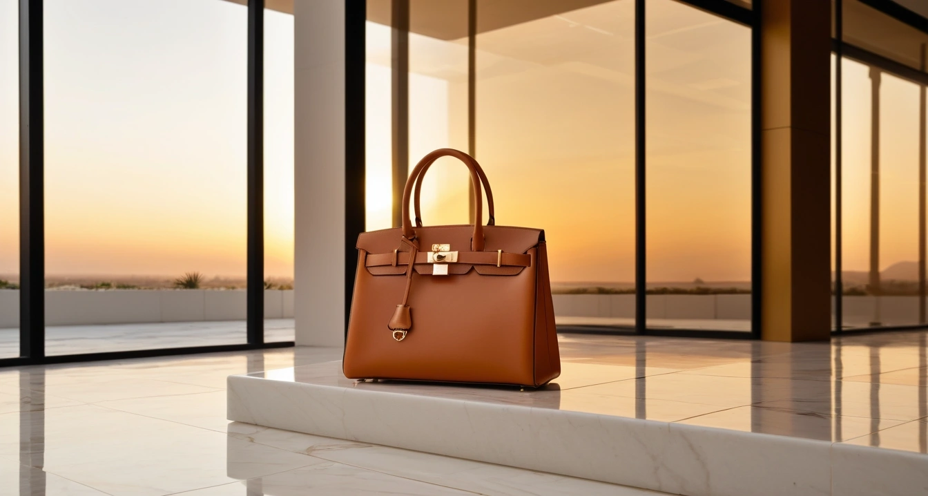 a close up of a premium leather shopping 1