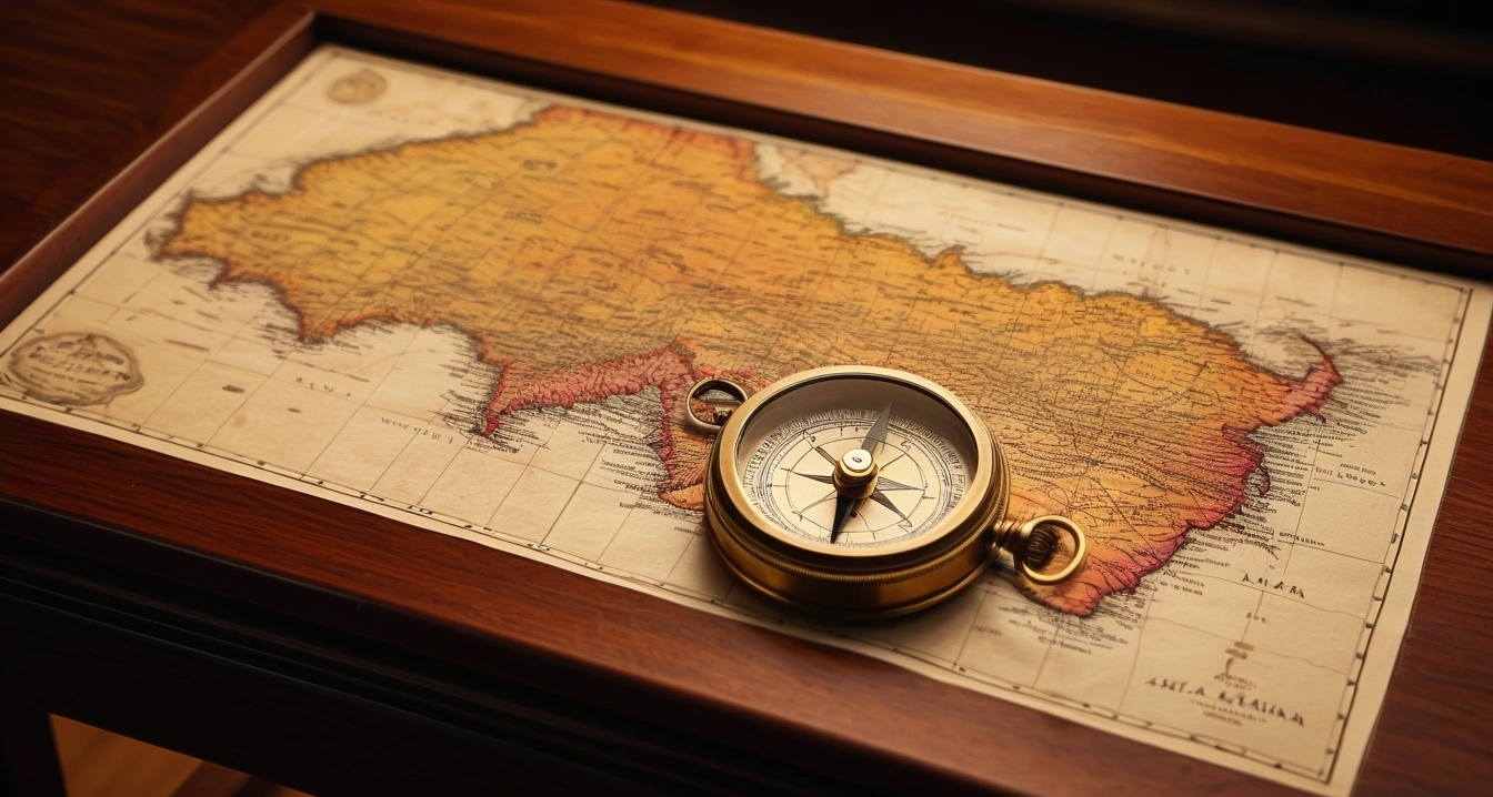 a detailed vintage leather map of akihab 1