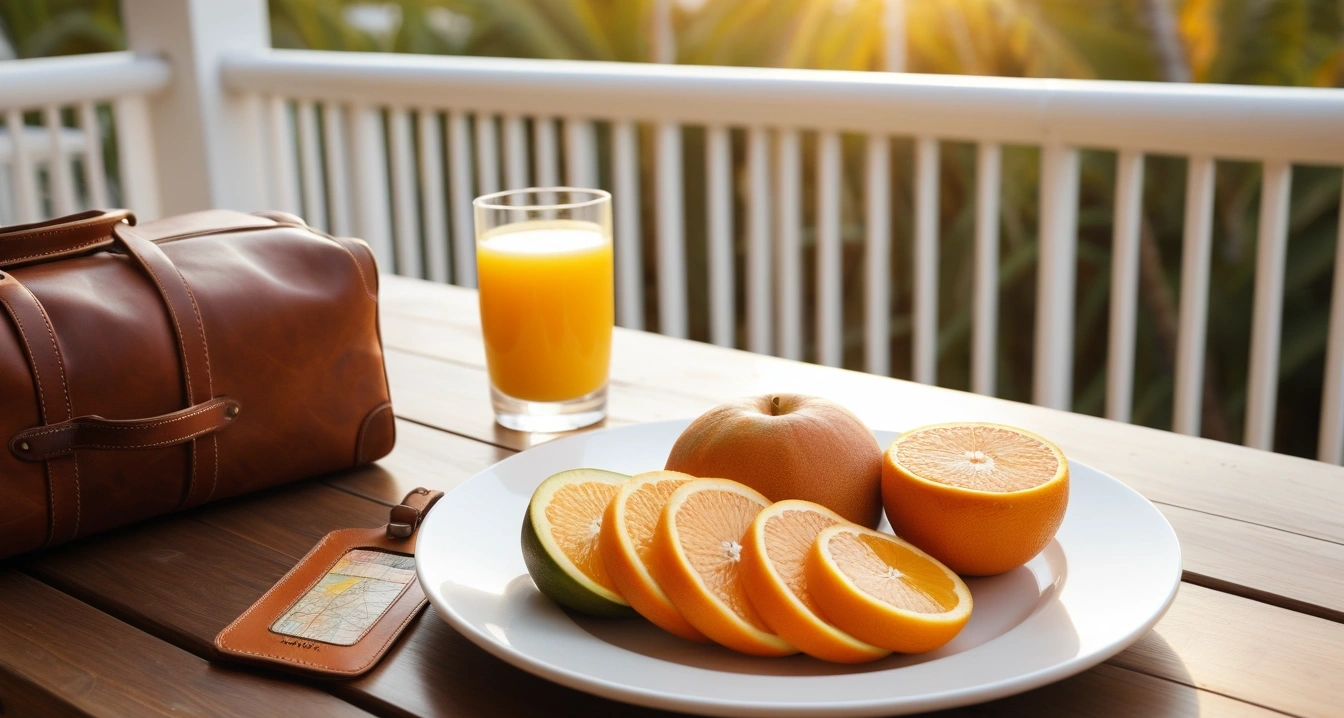 fresh tropical fruits on a pristine whit 1