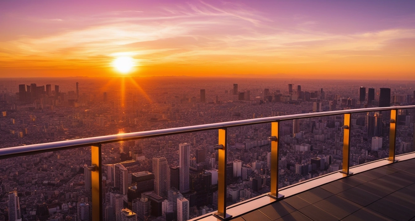 panoramic view of tokyo skyline from a h 1