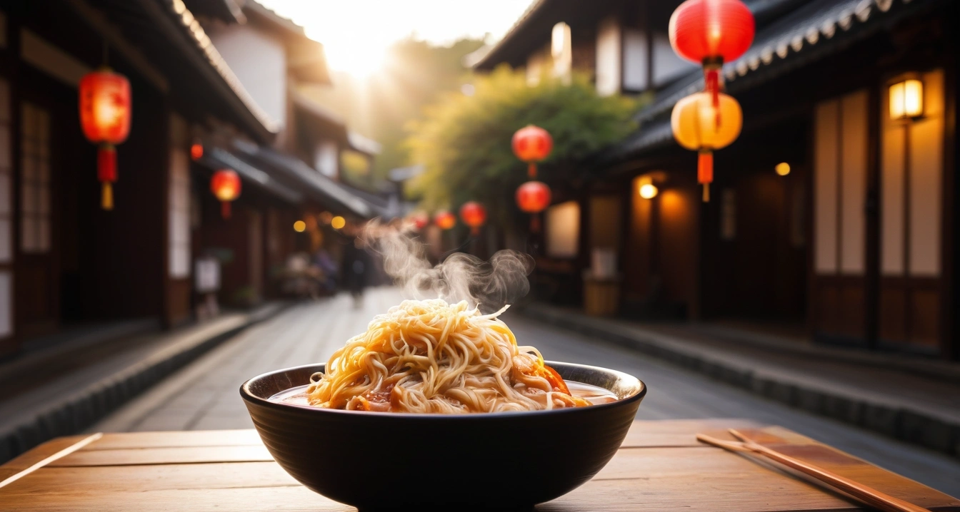 steaming bowl of traditional ramen delic 1