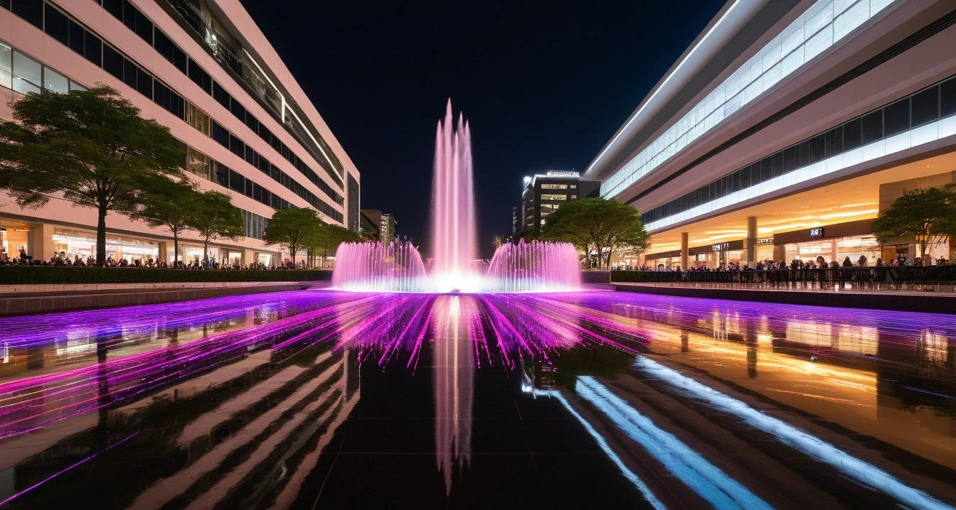 vibrant urban shopping complex at night 1