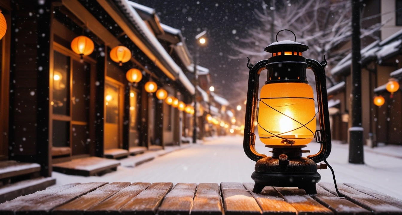 warm glowing amber lanterns hanging outs 1